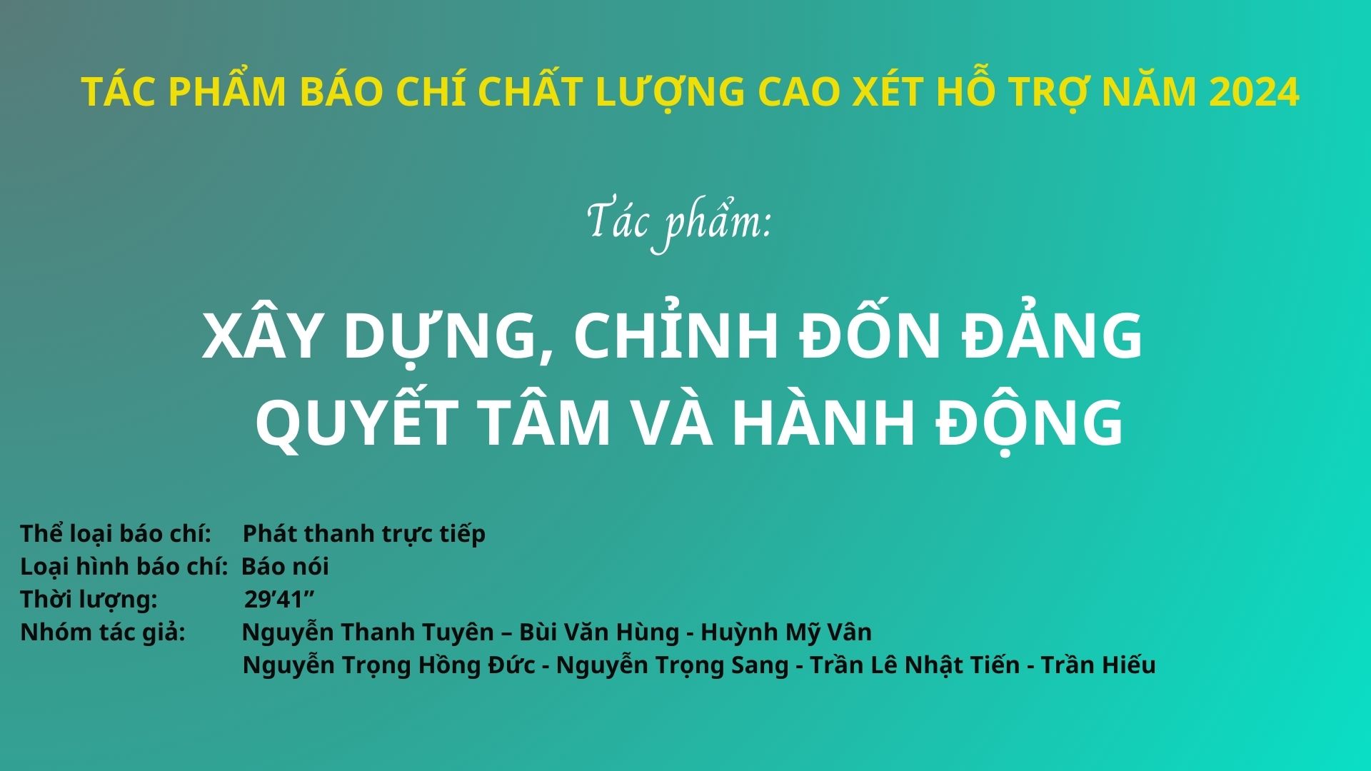 Xây dựng, chỉnh  đốn Đảng – Quyết tâm và hành động